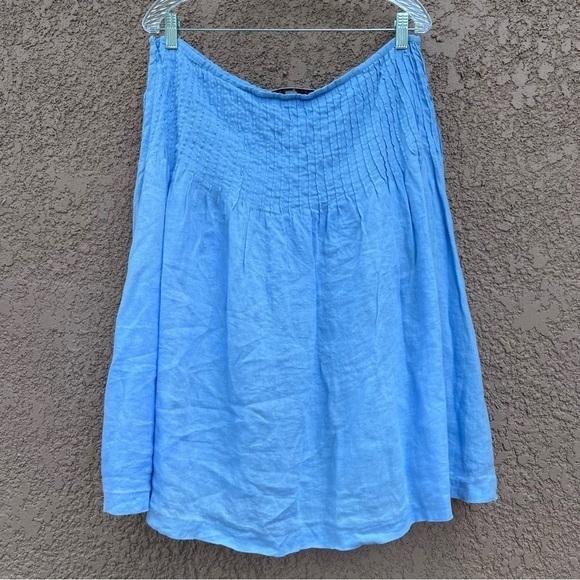 Tommy Hilfiger 100% Linen Skirt Women’s Size 14 Embroidered Floral Flare Hem - Picture 5 of 10